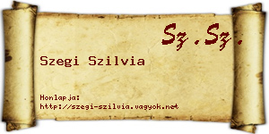Szegi Szilvia névjegykártya